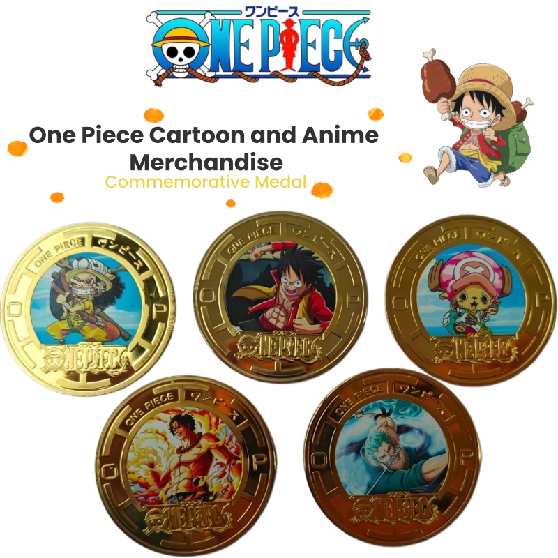 Anime One Piece Merchandise - Moneta commemorativa in metallo creativa con
